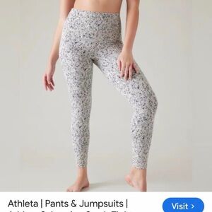 Athleta Speckled Print High-Rise Leggings in White and Black